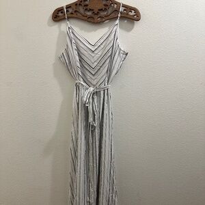 LOFT Black and White Striped Dress